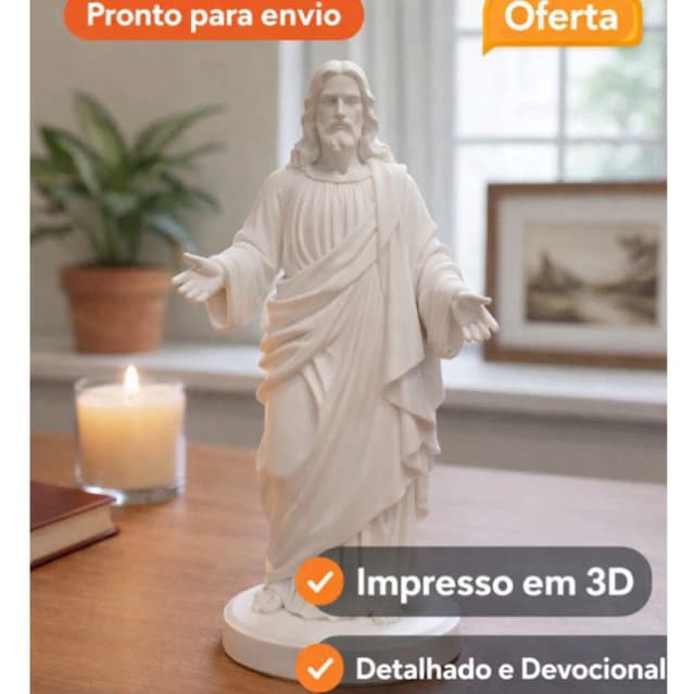 Imagem Jesus Cristo 3D 15cm