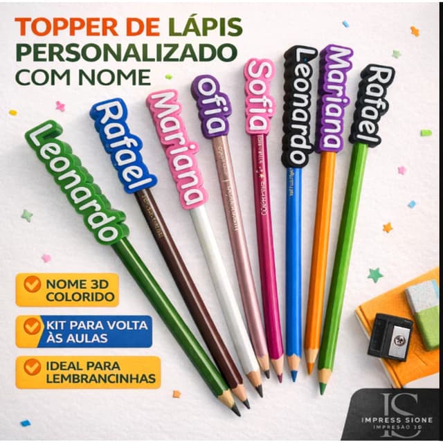 Decoração de Lápis Personalizado com Nome