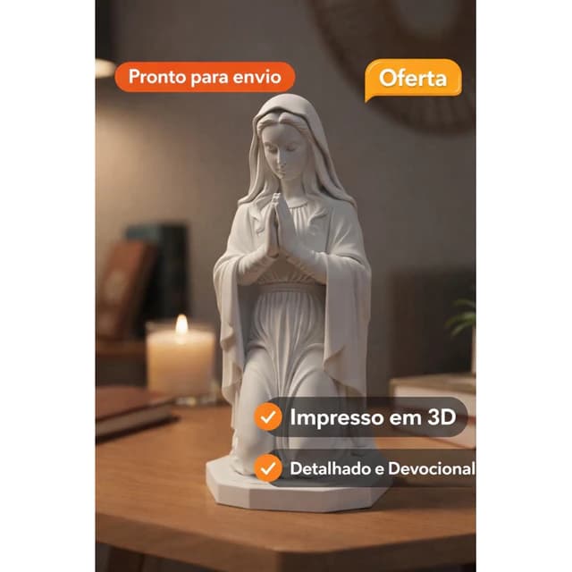Imagem Nossa Senhora 3D 12cm