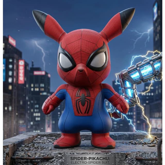 Boneco Spider Pikachu Geek 3D