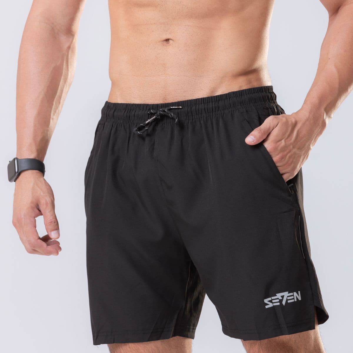Bermuda Premium Tactel Masculina Preto Seven Line