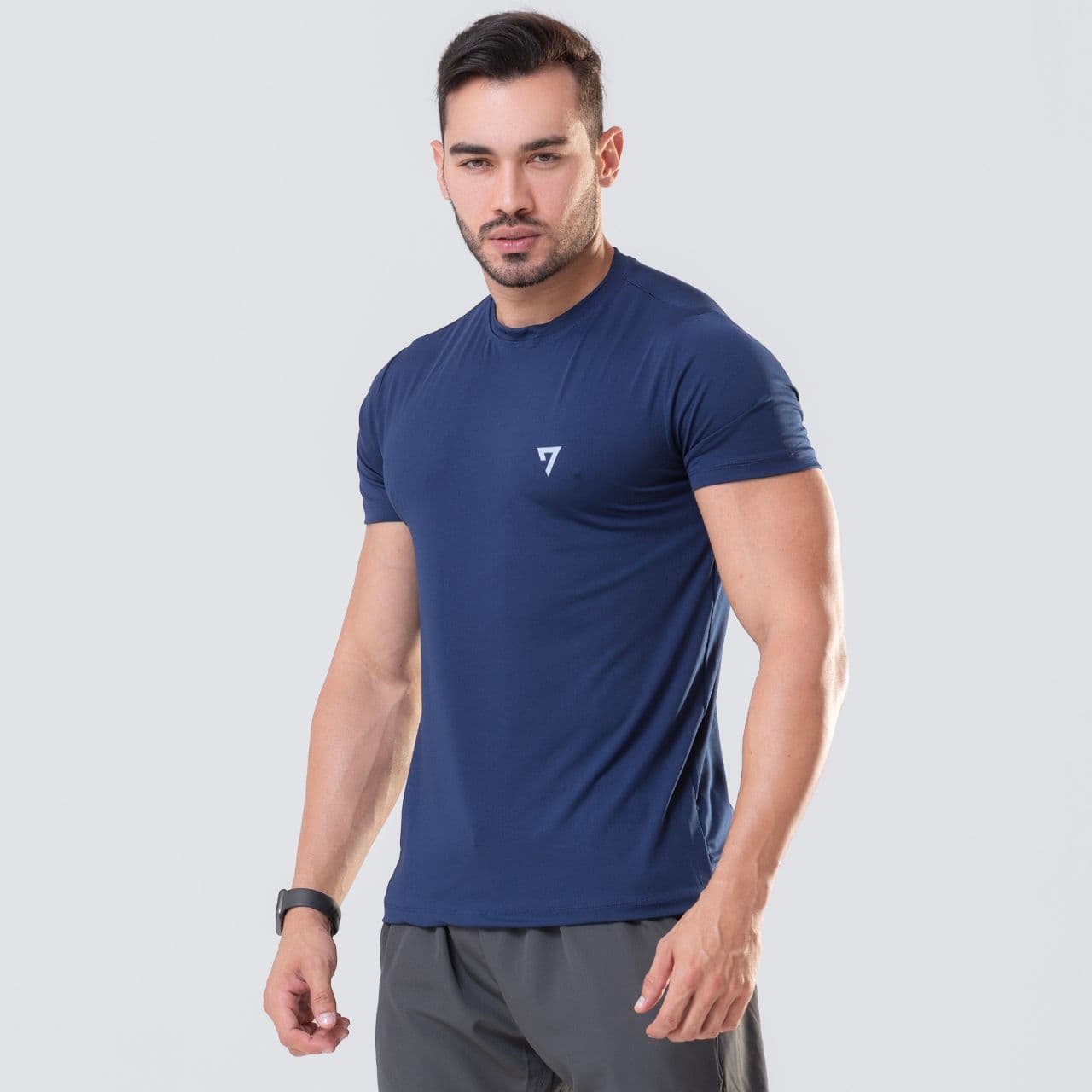 Camisa Proteção Solar UV50 Masculina Manga Curta Azul Marinho