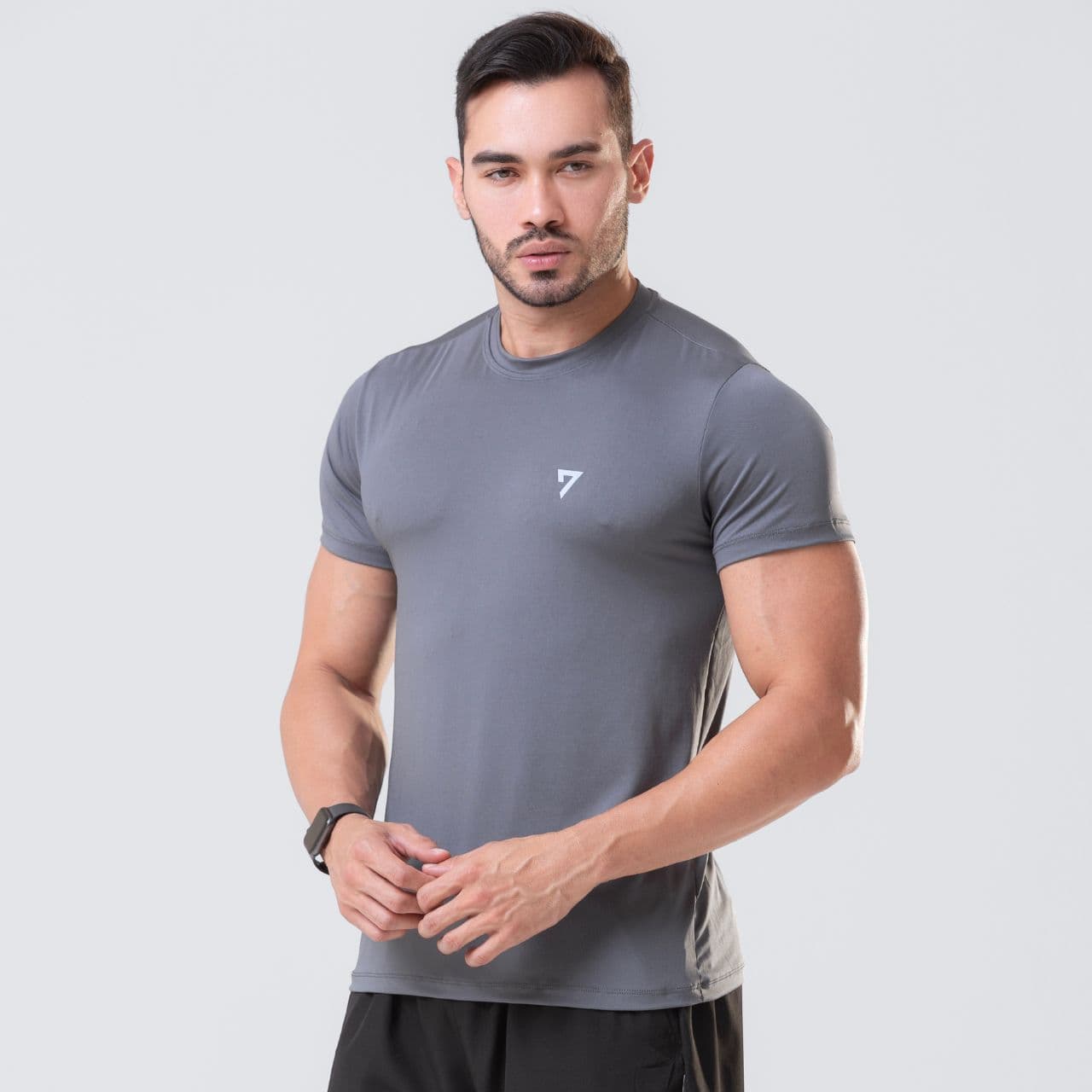 Camisa Proteção Solar UV50 Masculina Manga Curta Cinza