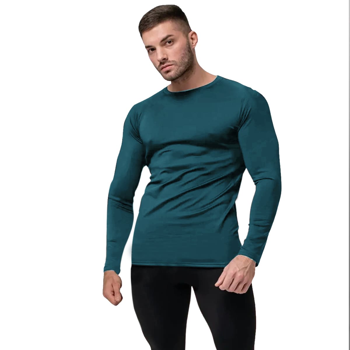 Camisa Térmicas Masculina Uv50+ Poliamida Azul Petróleo