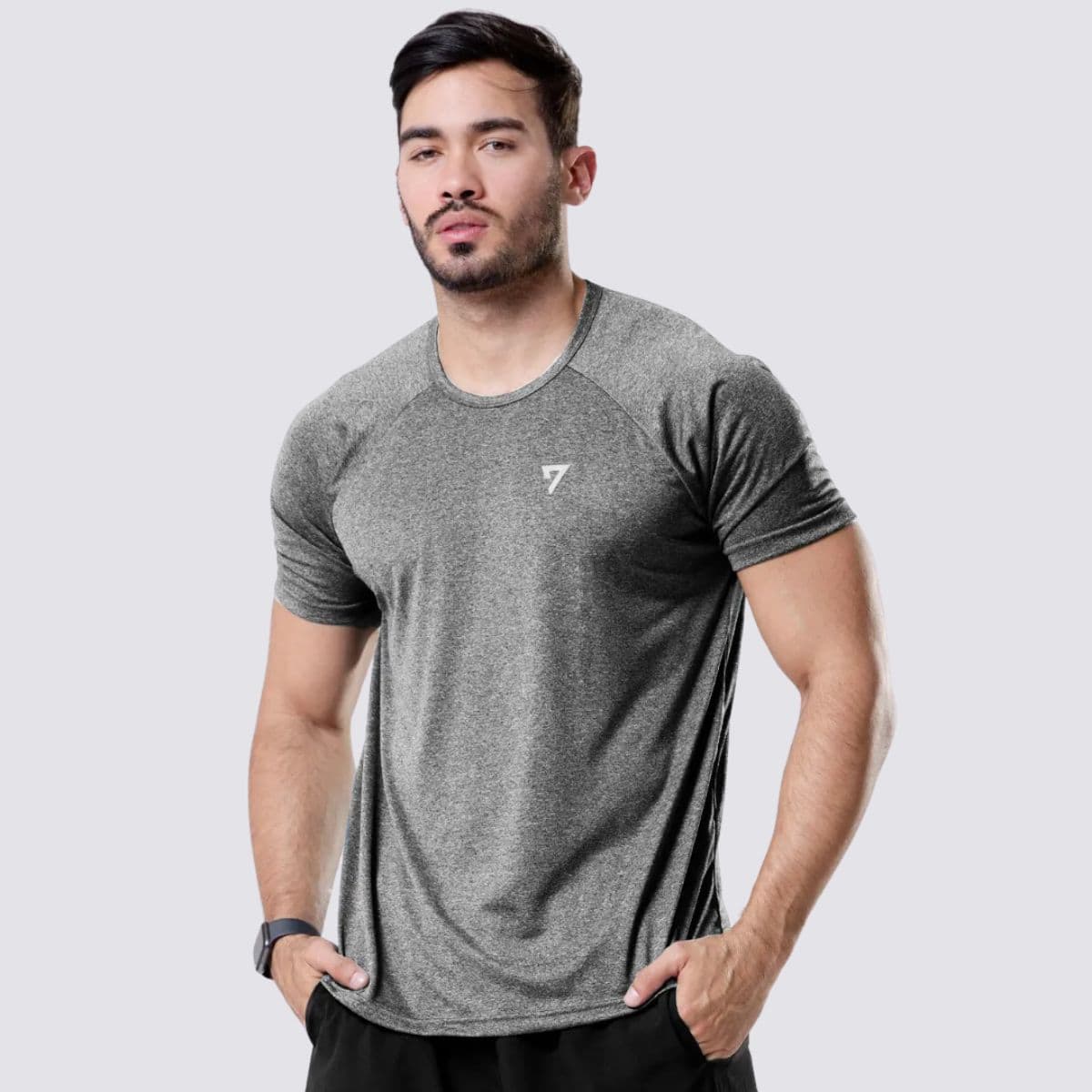 Camiseta Dry Fit Seven Line Cinza Pacific