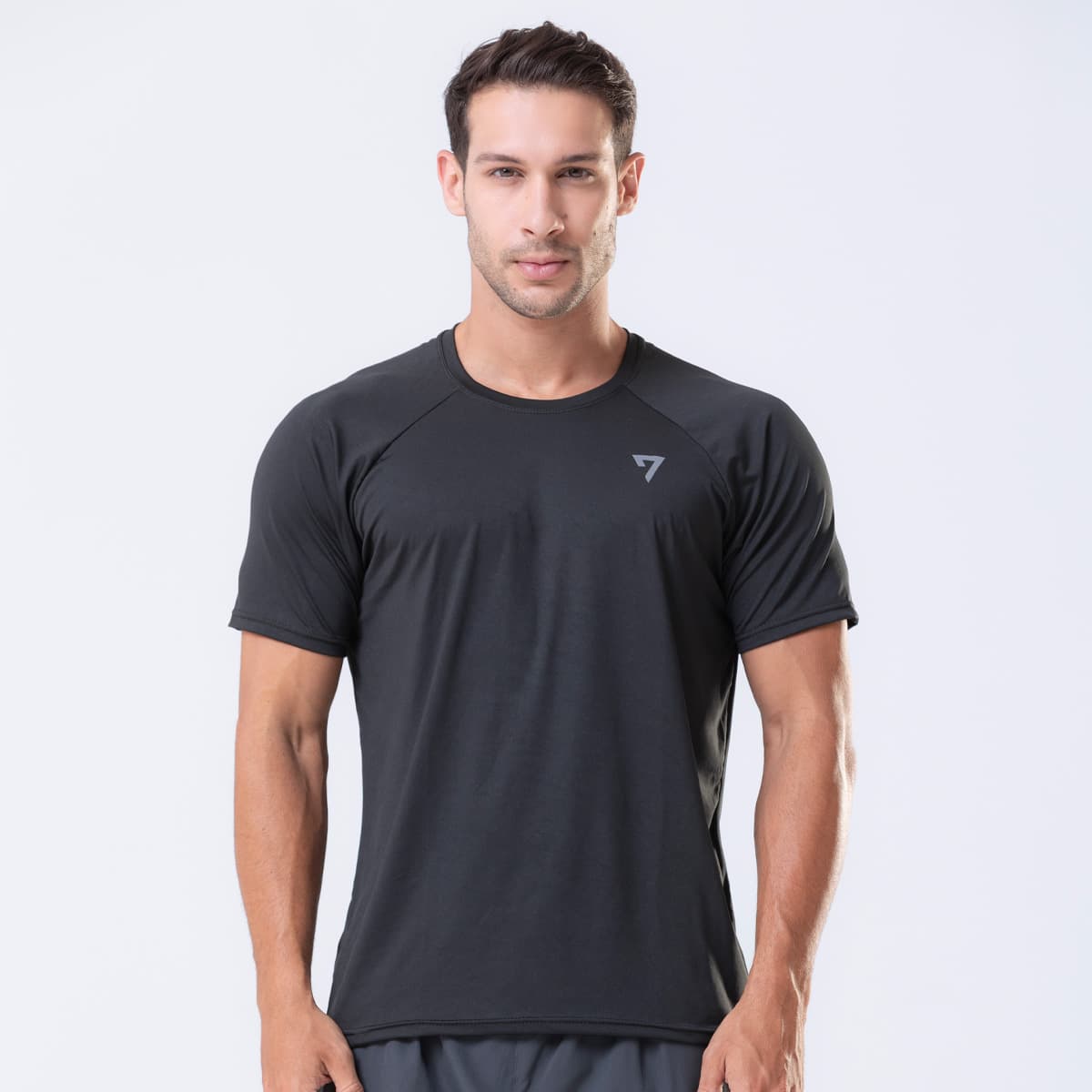 Camiseta UV Protect Raglan Preto Seven Line Dry FIT