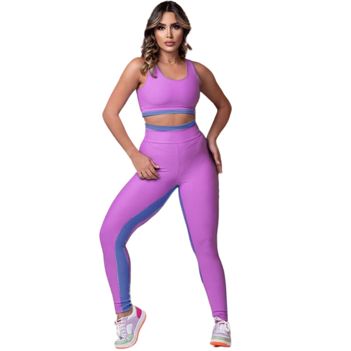 Conjunto Poliamida Pink/Azul - REF 73