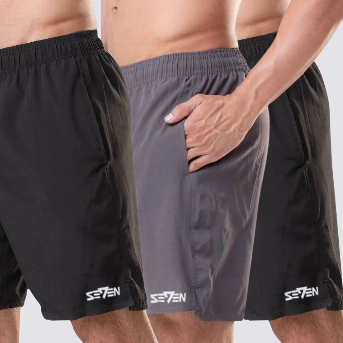 Kit 3 Bermudas Masculina Tactel Seven Line
