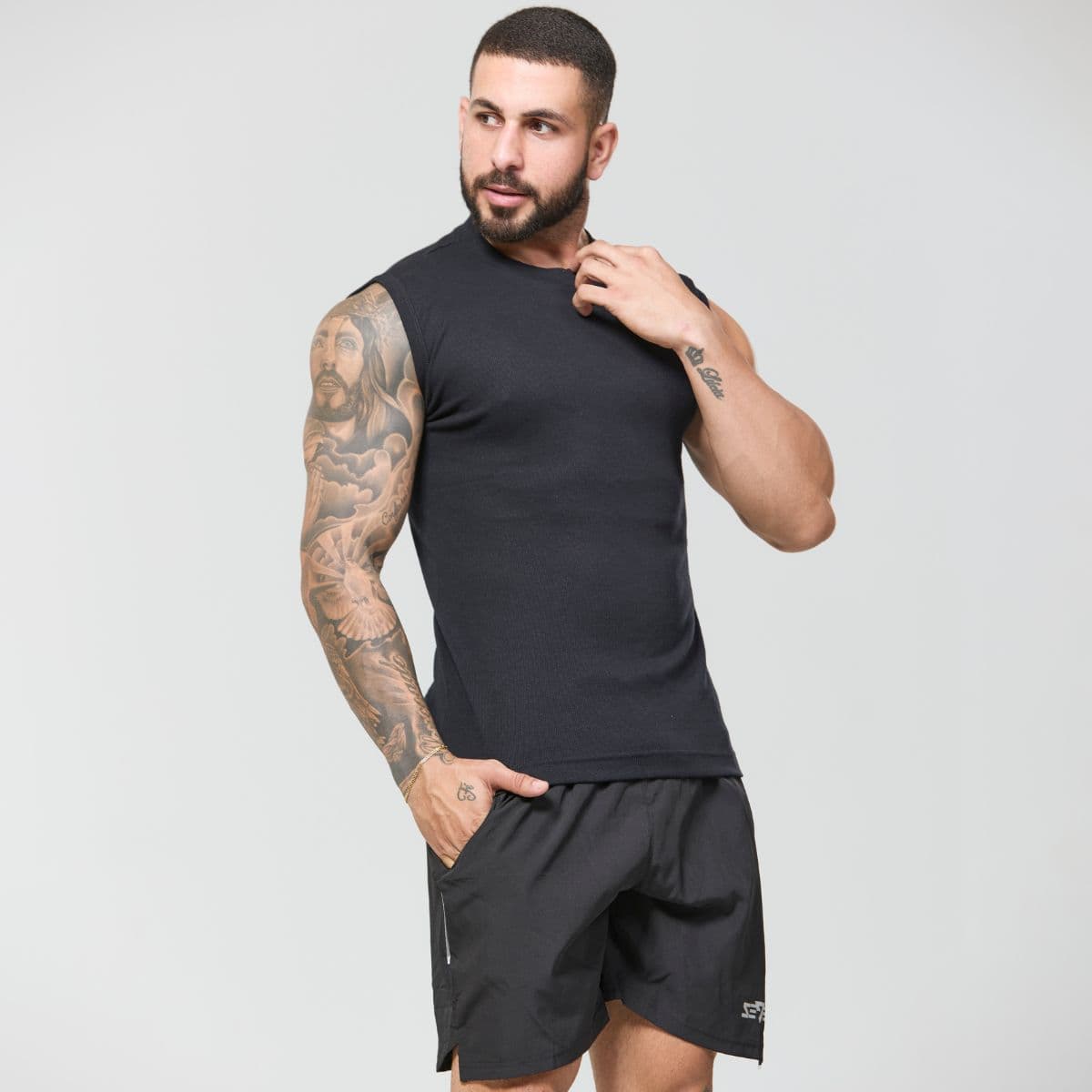 Regata Machão Canelada Preto Masculina Seven Line