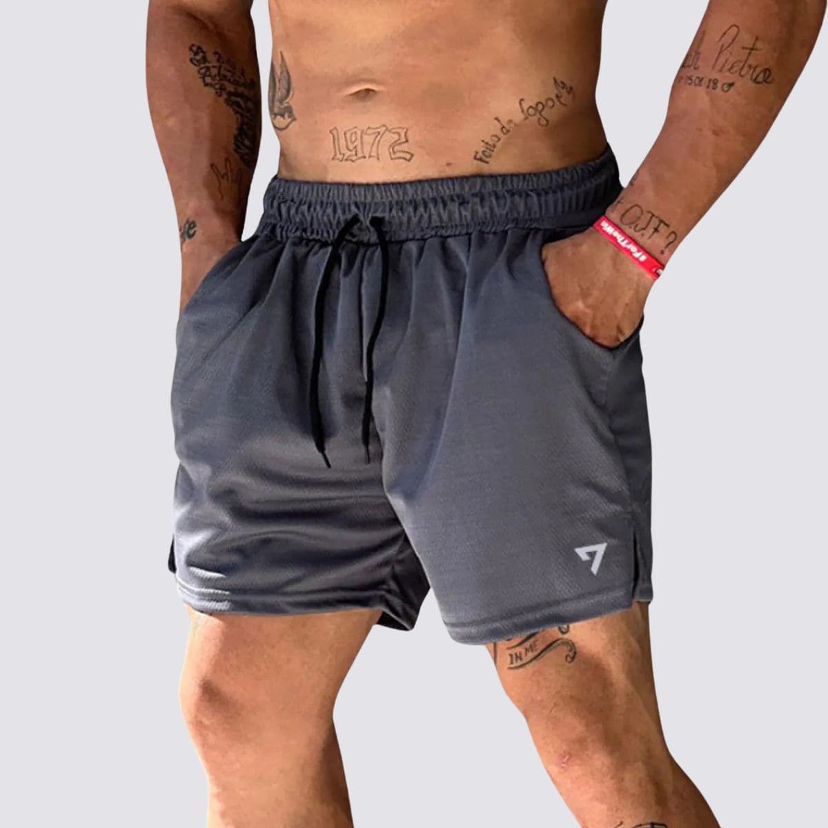 Short 2x1 Dry-FIt de Compressão Seven Line Chumbo