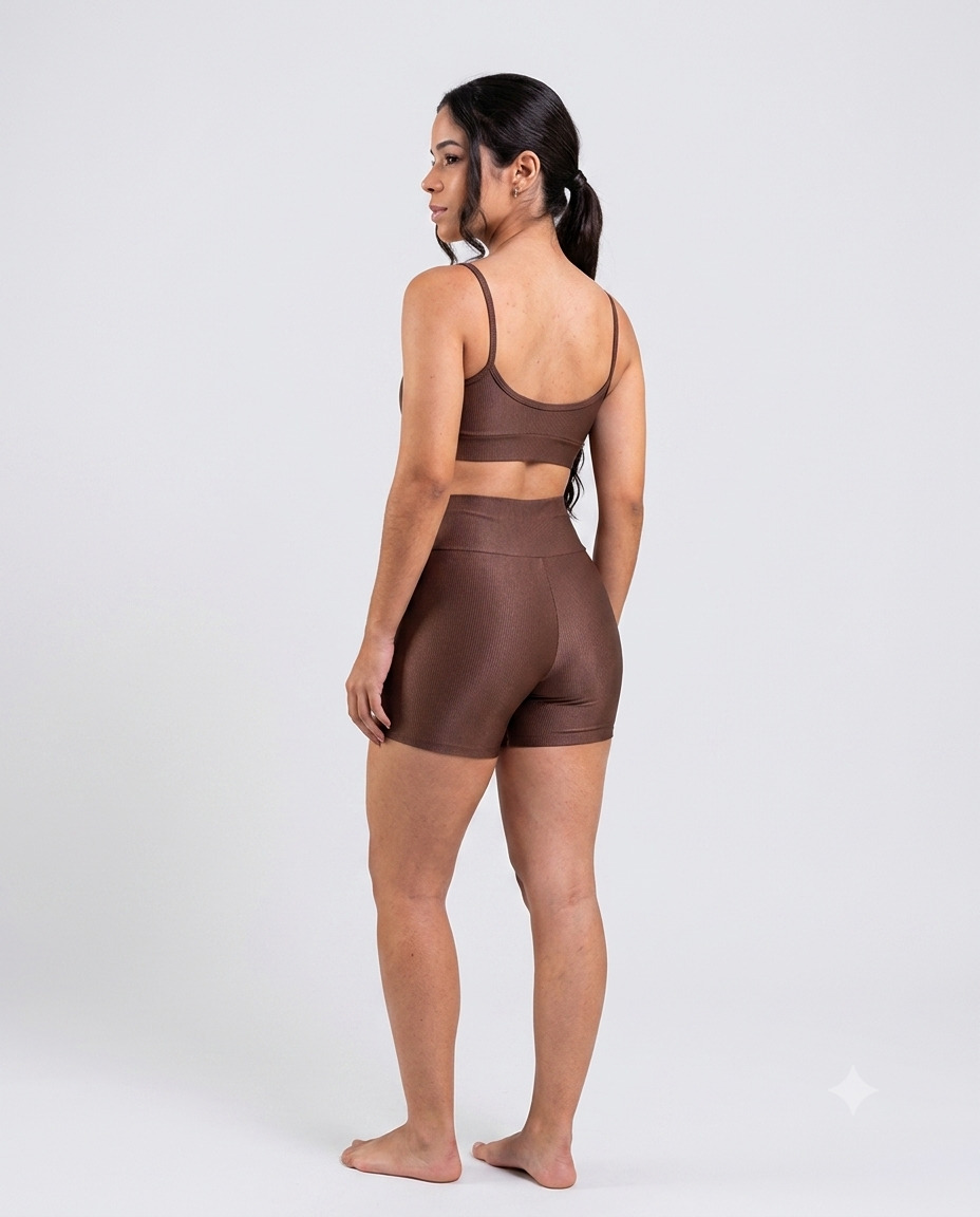 Conjunto Canelado Short + Top Poliamida — foto 2